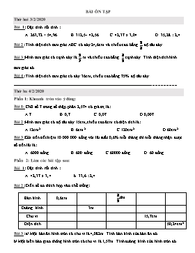 Phiếu ôn tập trong kì nghỉ phòng chống covid-19 môn Toán và Tiếng Việt lớp 5 - Trường Tiểu học Xuân Tiến (Tuần 1)