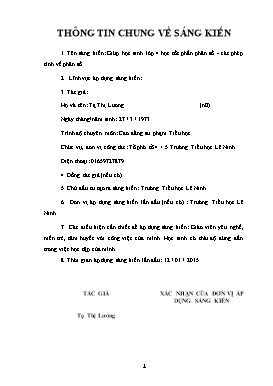 Sáng kiến kinh nghiệm Giúp học sinh lớp 4 học tốt phần phân số - Các phép tính về phân số