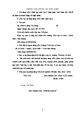 Sáng kiến kinh nghiệm Giúp học sinh lớp 5 khắc phục khó khăn khi viết số do diện tích dưới dạng số thập phân