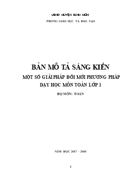 Sáng kiến kinh nghiệm Một số giải pháp đổi mới phương pháp dạy học môn Toán lớp 1