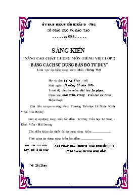 Sáng kiến kinh nghiệm Nâng cao chất lượng môn Tiếng Việt lớp 2 bằng cách sử dụng bản đồ tư duy