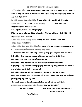 SKKN Một số biện pháp nâng cao hiệu quả luyện tập thói quen - Hành vi ứng xử chuẩn mực cho học sinh lớp 2 thông qua hoạt động nhóm khi dạy môn Đạo dức