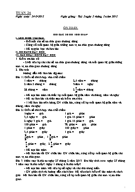 Thiết kế bài dạy lớp 5 - Tuần 26 Năm học 2014-2015