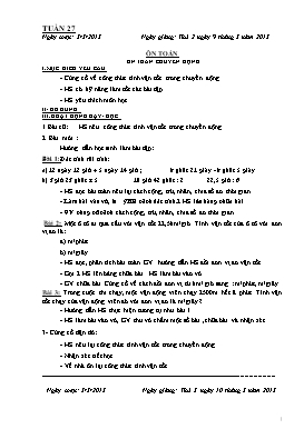 Thiết kế bài dạy lớp 5 - Tuần 27 Năm học 2014-2015