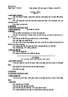 Thiết kế bài dạy lớp 5 - Tuần 32 Năm học 2014-2015