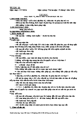 Thiết kế bài dạy lớp 5B - Tuần 33 Năm học 2016-2017 - Nguyễn Thị Tuyên