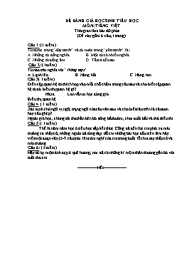 Đề đánh giá học sinh Tiểu học môn Tiếng Việt Lớp 5 - Lưu Thị Hằng (Có hướng dẫn chấm)