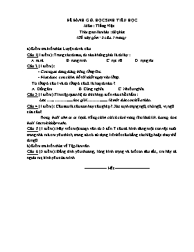 Đề đánh giá học sinh Tiểu học môn Tiếng Việt Lớp 5 - Vũ Thị Sâm (Có hướng dẫn chấm)