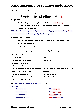 Giáo án buổi chiều môn Rèn Luyện từ và câu Lớp 3 - Năm học 2013-2014 - Nguyễn Thị Hoa - Trường Tiểu học Trung Lập Thượng
