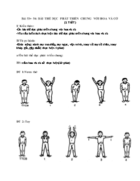 Giáo án Thể dục Lớp 3 - Bài 53+54: Bài thể dục phát triển chung với hoa và cờ (2 tiết)