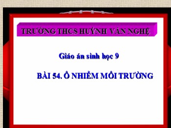 Bài giảng Sinh học Lớp 9 - Bài 54: Ô nhiễm môi trường - Nguyễn Thị Vân & Phạm Xuân Chỉnh