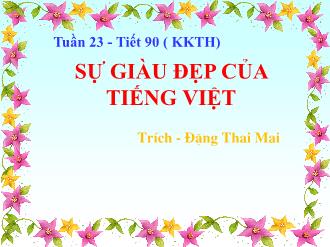 Giáo án Ngữ văn Khối 7 - Tuần 23,Tiết 90: Sự giàu đẹp của Tiếng Việt