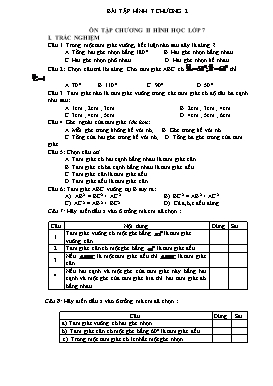 Bài tập ôn tập chương II Hình học Lớp 7