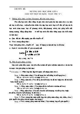 Chuyên đề Hướng dẫn học sinh Lớp 6 giải tốt một số dạng toán tìm x