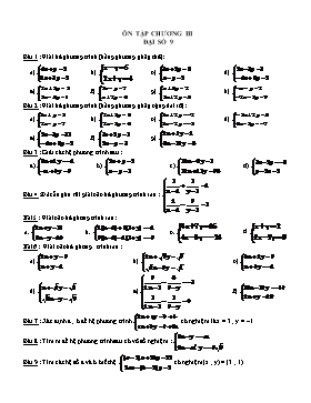 Đề ôn tập chương III Đại số 9