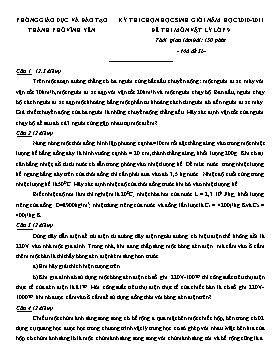 Đề thi chọn học sinh giỏi môn Vật lý Lớp 9 - Mã đề 36 - Phòng giáo dục và đào tạo Vĩnh Yên (Có đáp án)