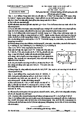 Đề thi chọn học sinh giỏi môn Vật lý Lớp 9 - Năm học 2016-2017 - Phòng GD&ĐT Tam Dương (Có đáp án)