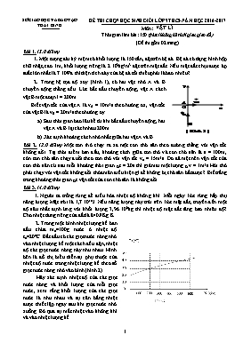 Đề thi chọn học sinh giỏi môn Vật lý Lớp 9 THCS - Năm học 2016-2017 - Sở GD&ĐT Thái Bình (Có đáp án)