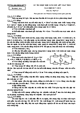 Đề thi chọn học sinh giỏi môn Vật lý Lớp 9 THCS - Năm học 2017-2018 - Phòng GD&ĐT Nông Cống (Có đáp án)
