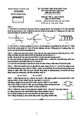 Đề thi chọn học sinh giỏi tỉnh môn Vật lý Lớp 9 THCS - Sở GD&ĐT Thanh Hóa (Có đáp án)