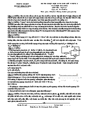 Đề thi chọn học sinh giỏi vòng 2 môn Vật lý Lớp 9 - Năm 2015-2016 - Phòng GD&ĐT Huyện Hằng Hóa (Có đáp án)