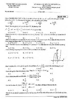 Đề thi khảo sát THPT Quốc gia môn Toán - Mã đề 1203 - Năm học 2018-2019 - Trường THPT Chuyên Lam Sơn (Có đáp án)