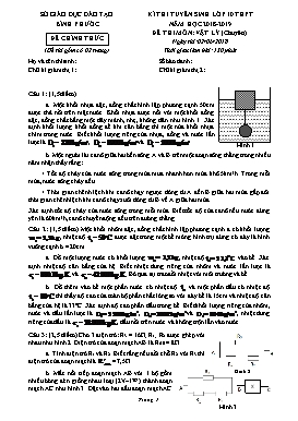 Đề thi tuyển sinh Lớp 10 Chuyên môn Vật lý - Đề chính thức - Năm 2018-2019 - Sở GD&ĐT Bình Phước (Có đáp án)