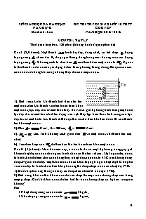 Đề thi tuyển sinh Lớp 10 THPT Chuyên môn Vật lý - Năm học 2015-2016 - Sở GD&ĐT Nam Định (Có đáp án)