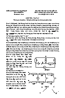 Đề thi tuyển sinh Lớp 10 THPT Chuyên Nguyễn Trãi môn Vật lý - Sở GD&ĐT Hải Dương (Có đáp án)