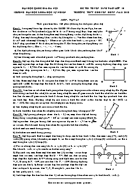 Đề thi tuyển sinh Lớp 10 trường THPT chuyên KHTN năm 2012 môn Vật lý - Trường Đại học Khoa học Tự nhiên, Đại học Quốc gia Hà Nội (Có đáp án)