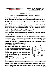 Đề thi tuyển sinh vào Khối 10 THPT Chuyên Quốc Học môn Vật lý - Sở GD&ĐT Thừa Thiên Huế (Có đáp án)