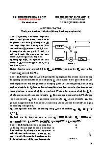 Đề thi tuyển sinh vào Lớp 10 THPT Chuyên KHTN môn Vật lý - Đề chính thức - Trường Đại học Khoa học Tự nhiên, Đại học Quốc gia Hà Nội (Có đáp án)