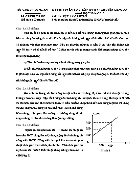 Đề thi tuyển sinh vào Lớp 10 THPT Chuyên Long An môn Vật lý - Năm học 2014-2015 - Sở giáo dục và đào tạo Long An (Có đáp án)