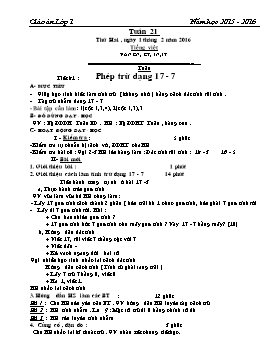 Giáo án Khối 1 - Tuần 21 - Năm học 2015-2016