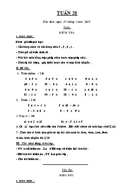 Giáo án Khối 2 - Tuần 28 - Năm học 2018-2019