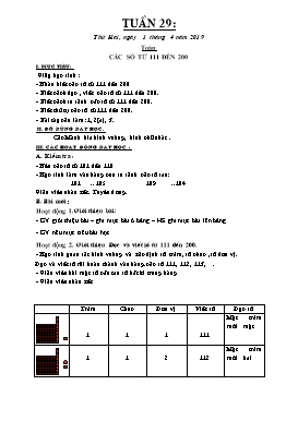 Giáo án Khối 2 - Tuần 29 - Năm học 2018-2019