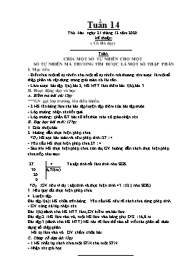 Giáo án Khối 5 - Tuần 14 - Năm học 2020-2021