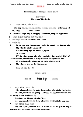 Giáo án Lớp 1 (Buổi chiều) - Tuần 8 - Năm học 2020-2021 - Trường tiểu học Sơn Kim