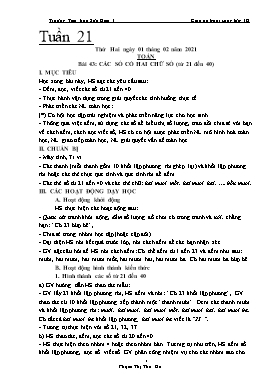 Giáo án Lớp 1 (Buổi sáng) - Tuần 21 - Năm học 2020-2021 - Phạm Thị Thu Hà