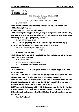 Giáo án Lớp 1 (Buổi sáng) - Tuần 32 - Năm học 2020-2021 - Phạm Thị Thu Hà