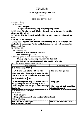 Giáo án Lớp 2 soạn theo ĐHPTNLHS - Tuần 25 - Năm học 2020-2021