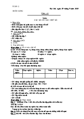 Giáo án Lớp 4 - Tuần 2 - Năm học 2020-2021