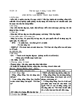 Giáo án Lớp 4 - Tuần 21 - Năm học 2020-2021