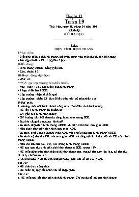 Giáo án Lớp 5 - Tuần 19 - Năm học 2020-2021