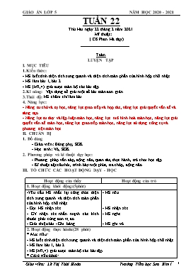 Giáo án Lớp 5 - Tuần 22 - Năm học 2020-2021 - Lê Thị Thái Hoàn