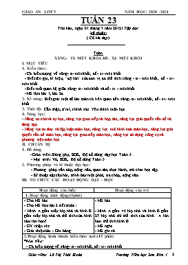 Giáo án Lớp 5 - Tuần 23 - Năm học 2020-2021 - Lê Thị Thái Hoàn