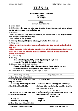 Giáo án Lớp 5 - Tuần 24 - Năm học 2020-2021 - Lê Thị Thái Hoàn