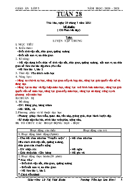 Giáo án Lớp 5 - Tuần 28 - Năm học 2020-2021 - Lê Thị Thái Hoàn