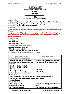 Giáo án Lớp 5 - Tuần 29 - Năm học 2020-2021 - Lê Thị Thái Hoàn
