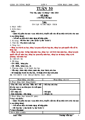 Giáo án Lớp 5 - Tuần 30 - Năm học 2020-2021 - Lê Thị Thái Hoàn